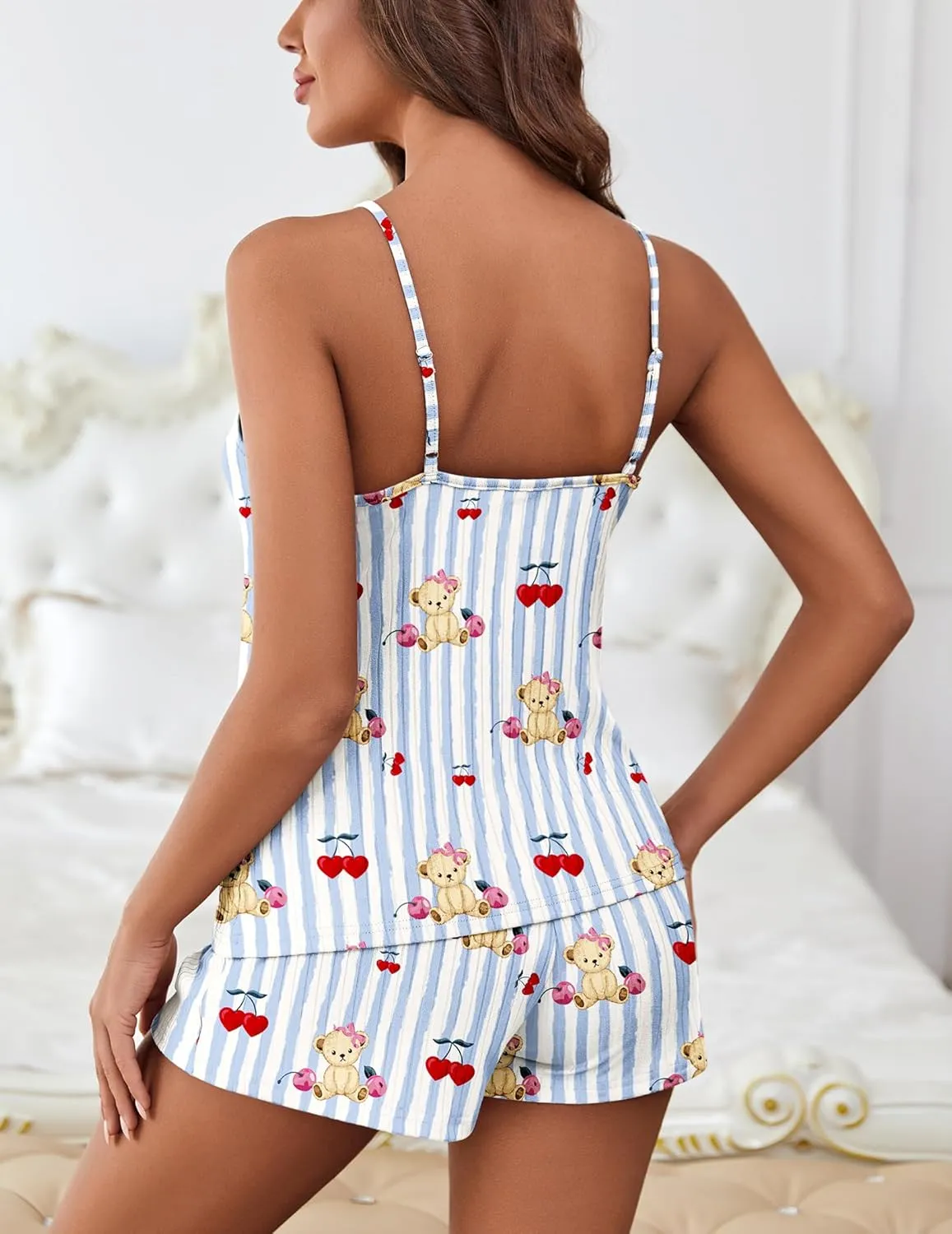 Ekouaer Teddy Sleeveless 2 Piece Pajama Sets Pj Set sold by Ekouaer product image thumbnail 3