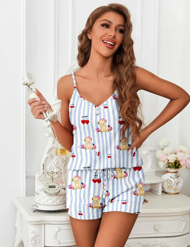 Ekouaer Teddy Sleeveless 2 Piece Pajama Sets Pj Set sold by Ekouaer