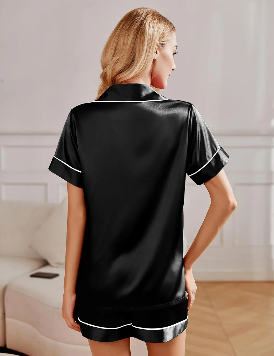 Ekouaer 2 Pack Pajama Sets Silk Satin Pj Lounge Set sold by Ekouaer product image thumbnail 3