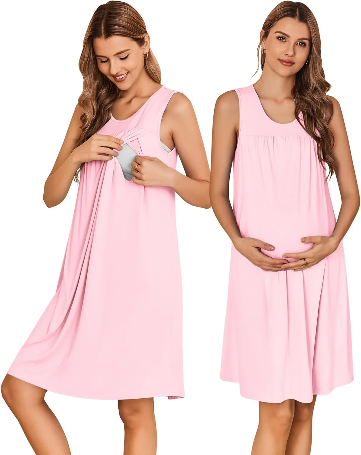 Maternity Nursing Dress Nightgown sold by Ekouaer product image thumbnail 3