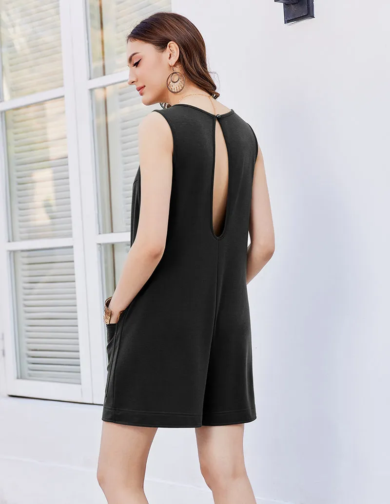 Sleeveless Jumpsuit Casual Short Overalls sold by Ekouaer product image thumbnail 2