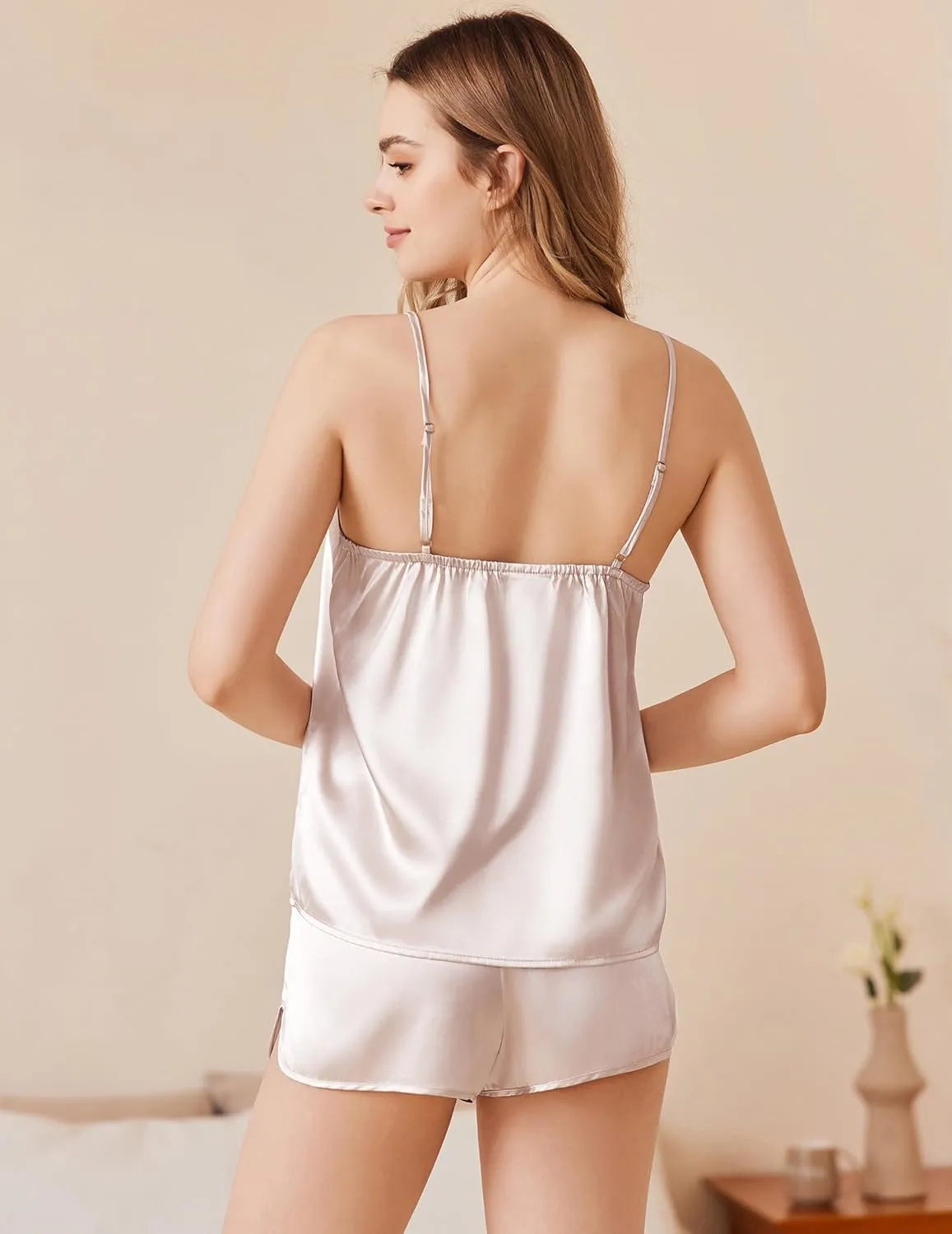 Ekouaer Silk Pajamas Set Satin Camisole Sleepwear sold by Ekouaer product image thumbnail 2