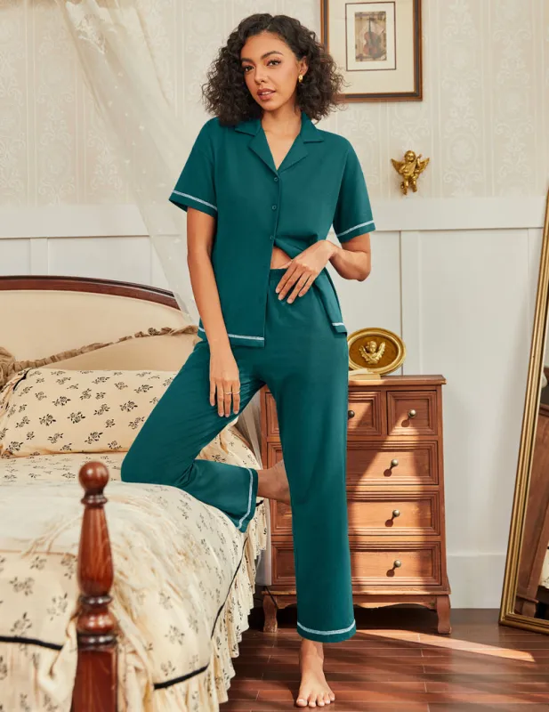 Ekouaer Cotton Pajamas Sets 2 Piece Lounge Set made by Ekouaer