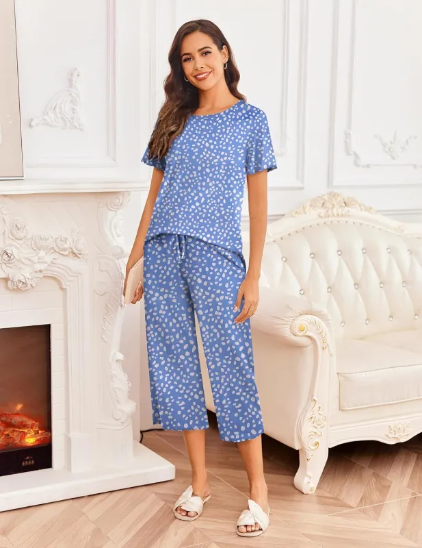 Ekouaer Short Sleeve 2 Piece Pajamas Set sold by Ekouaer