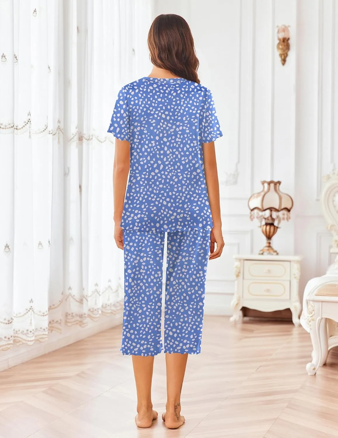Ekouaer Short Sleeve 2 Piece Pajamas Set sold by Ekouaer product image thumbnail 2