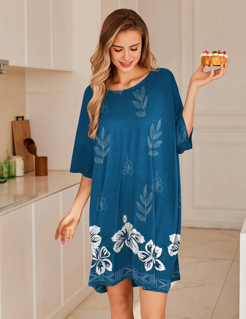 Ekouaer Oversized Sleep Shirt Short Sleeve Nightshirt sold by Ekouaer product image thumbnail 3