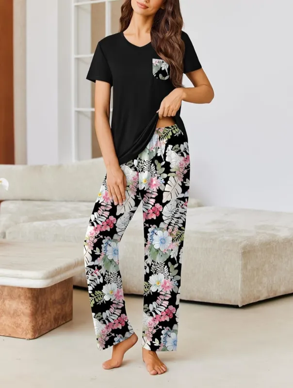 Ekouaer Pajama Sets 2 Piece Short Sleeve Pj Sets sold by Ekouaer