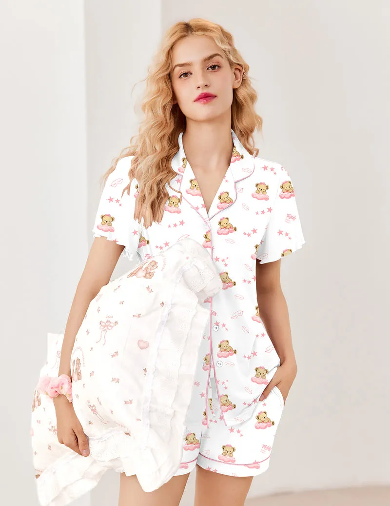 Ekouaer Pajamas Set Button Up Soft Pj Lounge Sets sold by Ekouaer product image thumbnail 4