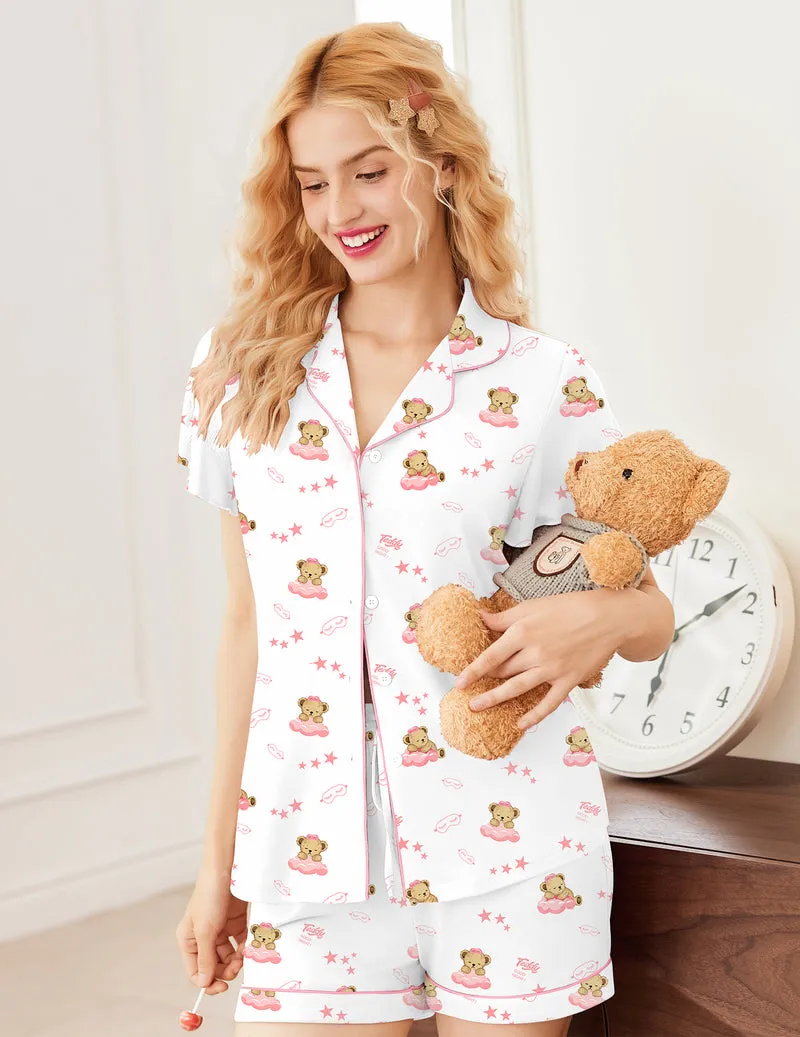 Ekouaer Pajamas Set Button Up Soft Pj Lounge Sets sold by Ekouaer