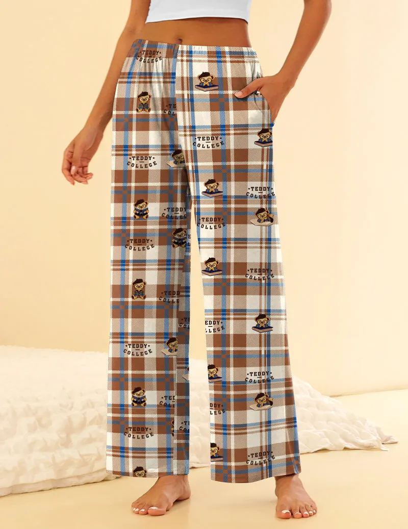 Ekouaer Teddy Pajama Pants Soft Comfy Wide Leg Pants sold by Ekouaer product image thumbnail 3