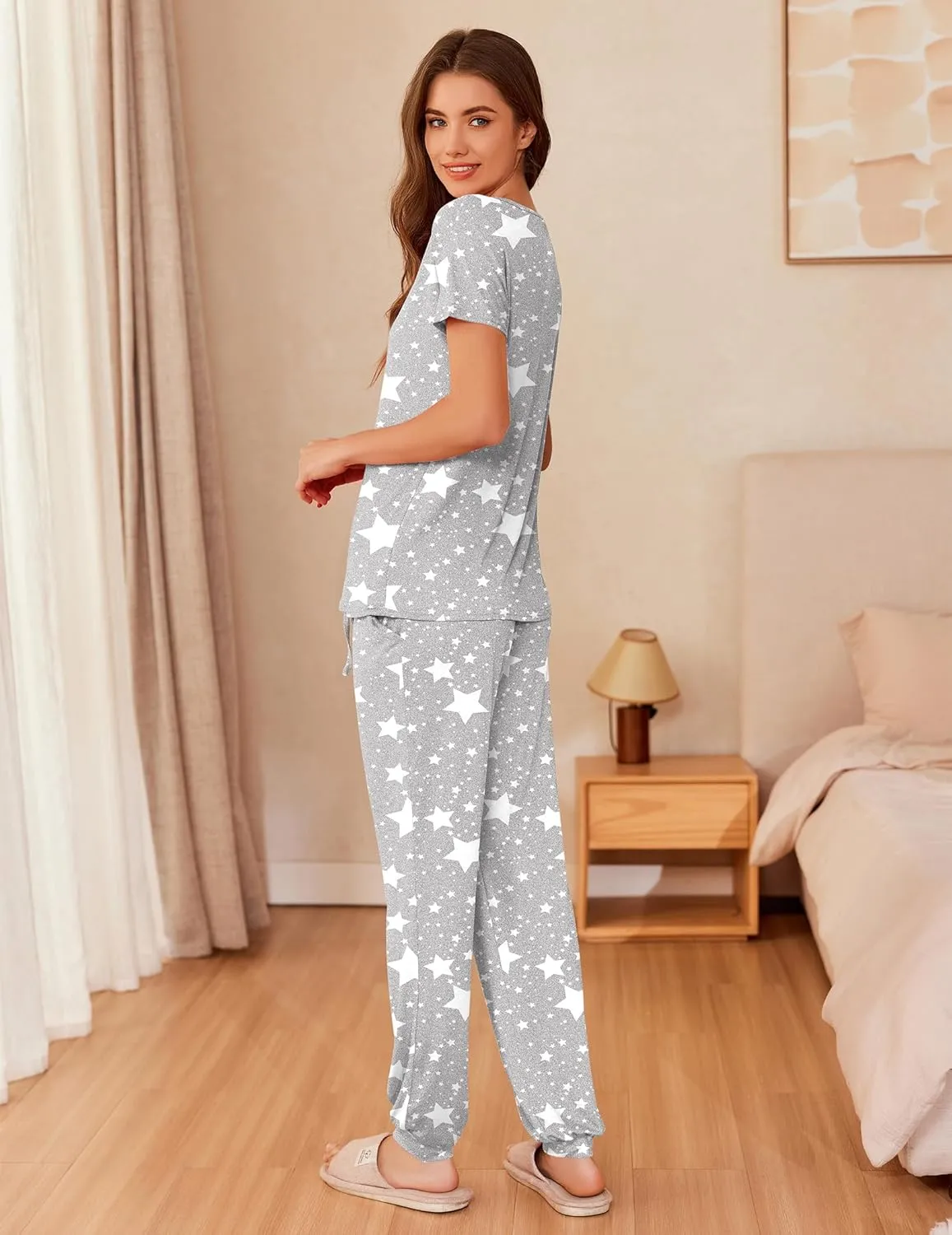 Ekouaer Pajama Sets Short Sleeve Lounge Sets sold by Ekouaer product image thumbnail 3