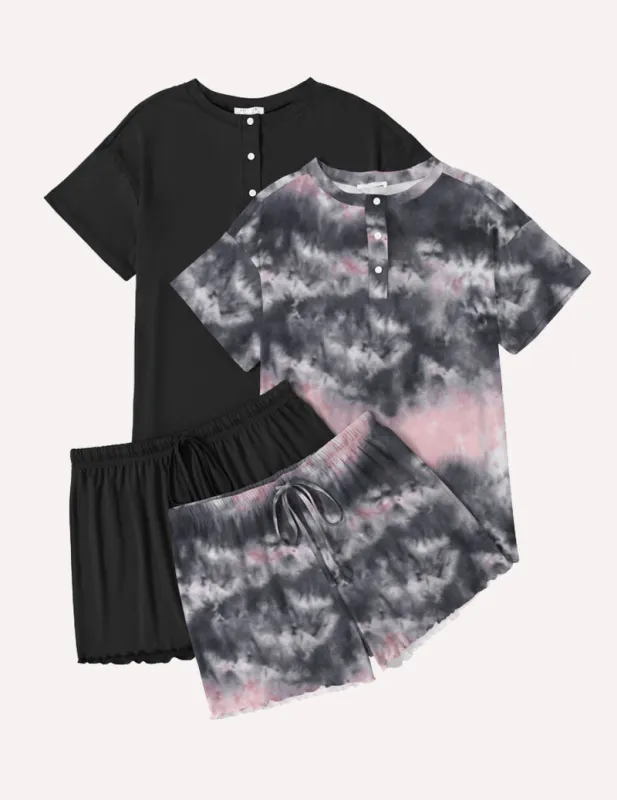 Ekouaer 2 Pack Pajama Sets Short Sleeve Top with Shorts sold by Ekouaer