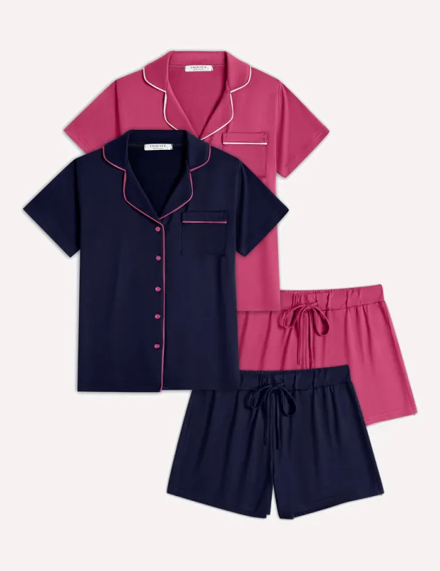 Ekouaer 2 Pack Pajamas Set Button Down Sleepwear sold by Ekouaer