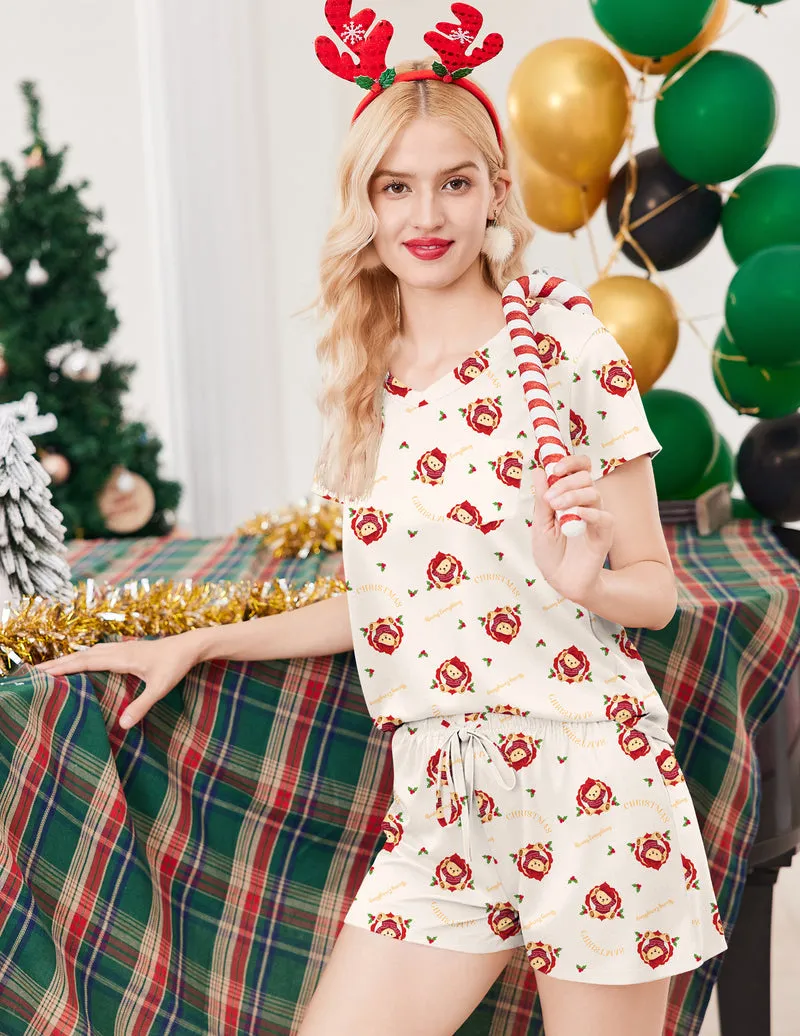 Teddy Pajama Sets Short Sleeve Pajamas Set sold by Ekouaer product image thumbnail 5