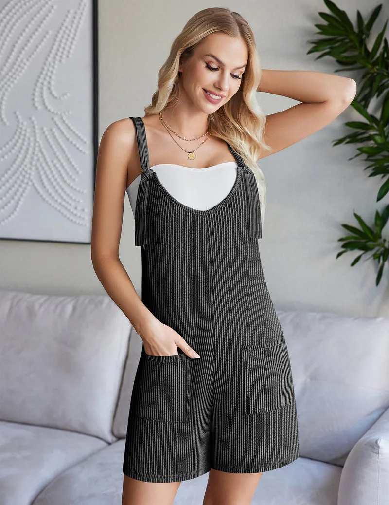 Ekouaer Rompers for Women Ribbed Knit Jumpsuit Scoop Neck Loose Outfit sold by Ekouaer