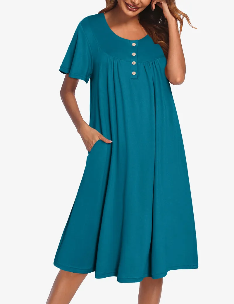 Ekouaer Nightgowns for Women Short Sleeve Floral Dress with Pockets sold by Ekouaer product image thumbnail 3