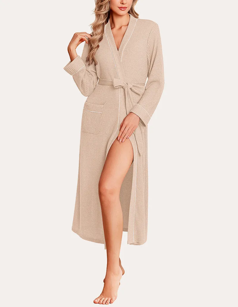 Lightweight Knit Waffle Bathrobe (US Only) sold by Ekouaer product image thumbnail 3