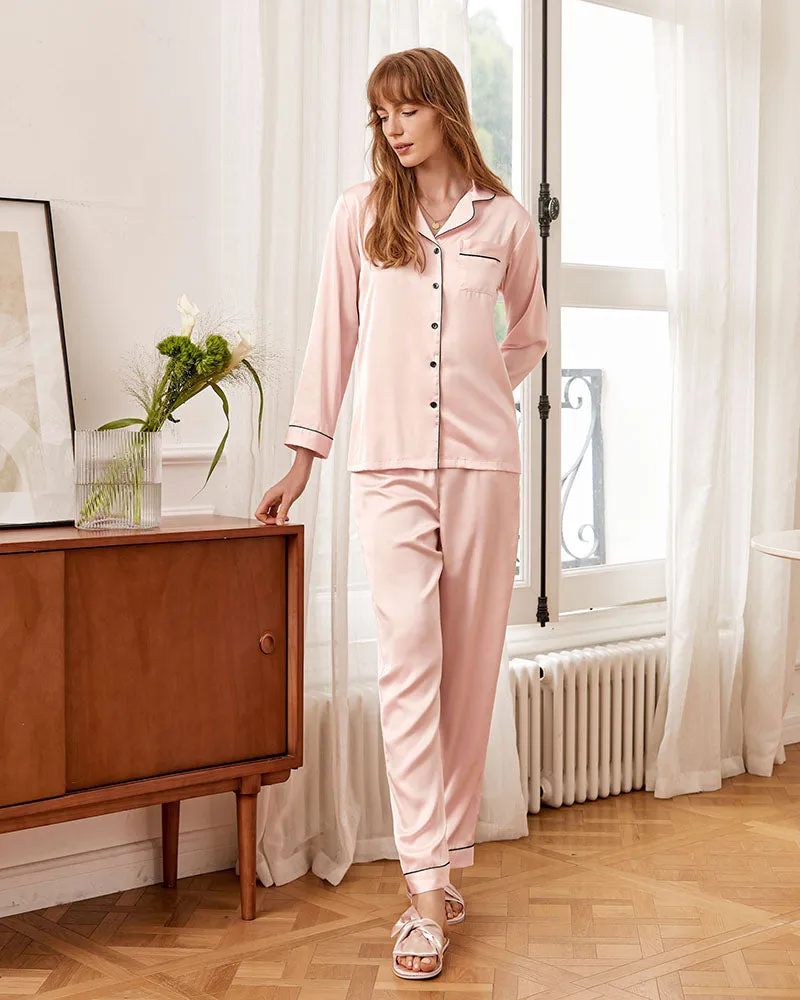 (EU Only)Ekouaer Classic Satin Pajama Set sold by Ekouaer product image thumbnail 5
