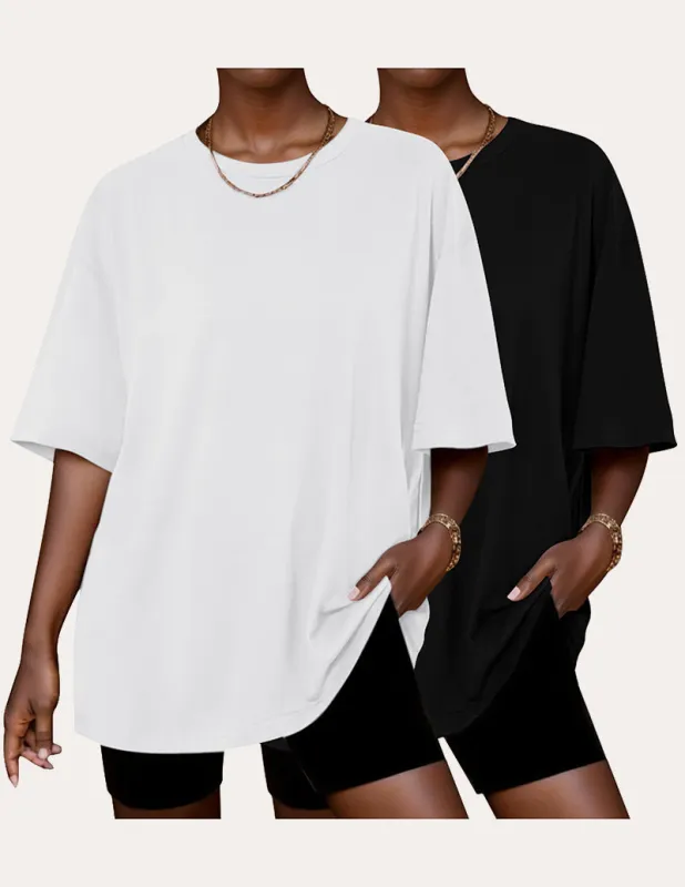 2 Pack Oversized Casual T-Shirts (US Only) made by Ekouaer