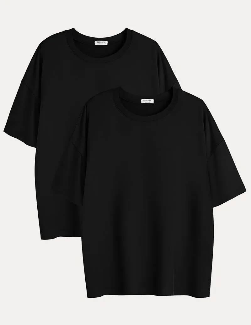 2 Pack Oversized Casual T-Shirts (US Only) sold by Ekouaer product image thumbnail 3