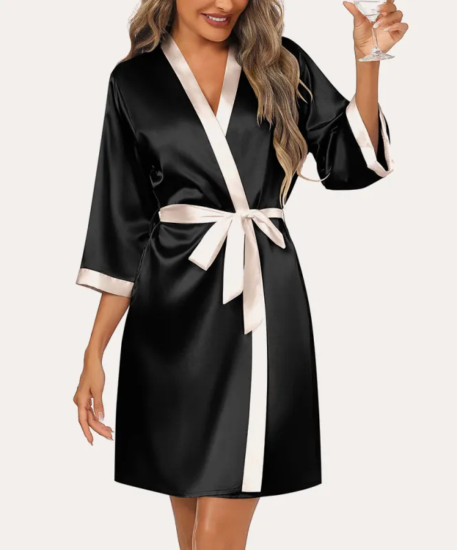 Soft Silk Kimono Bathrobe (US Only) made by Ekouaer