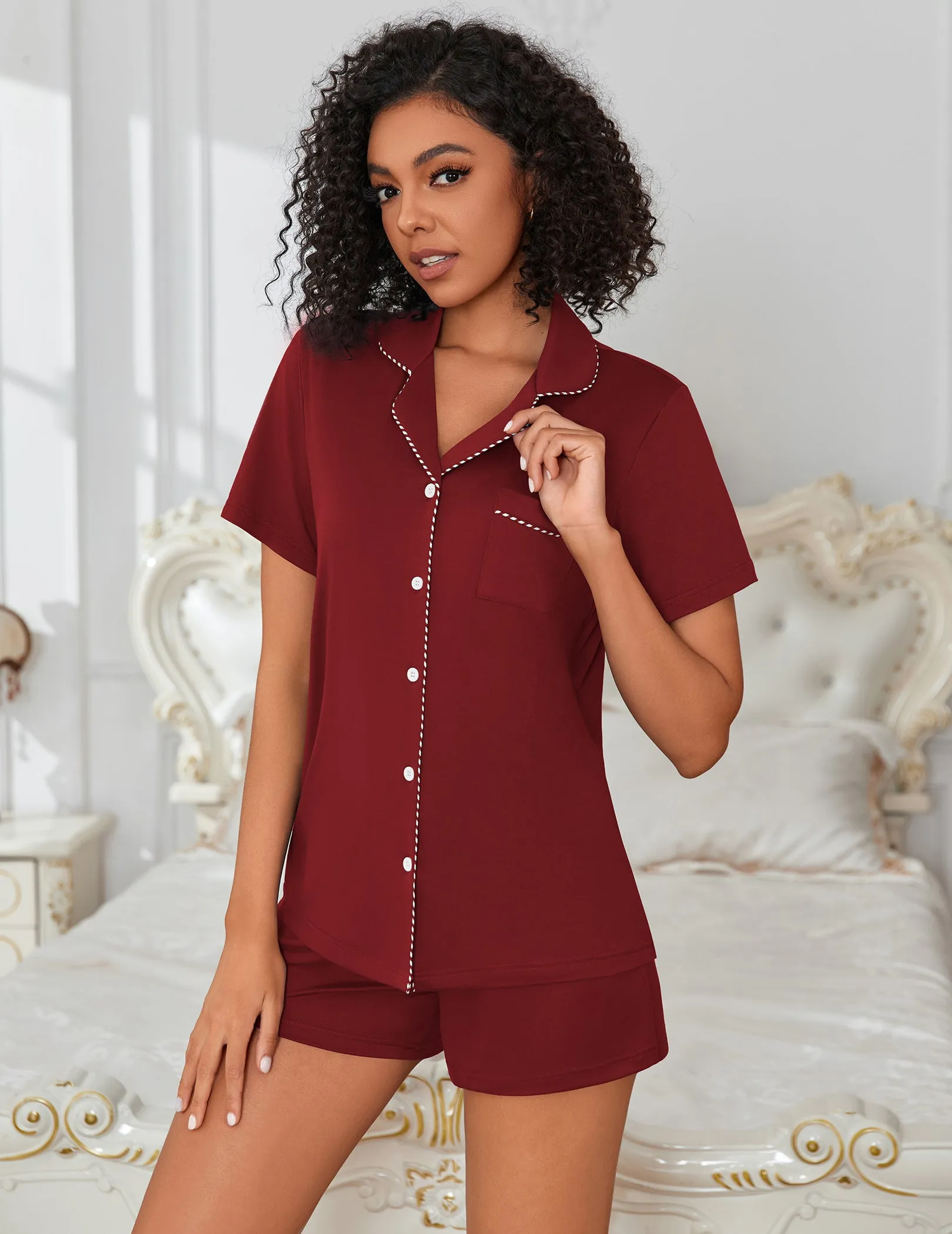 Classic Loose Short Sleeve Pajama Set (US Only) sold by Ekouaer