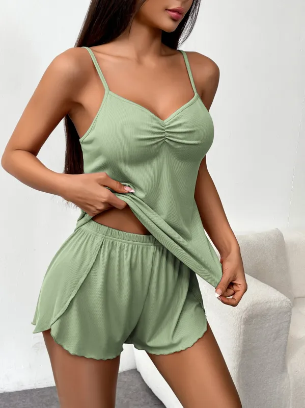 Ribbed Knit Cami Pajama Sets (US Only) sold by Ekouaer