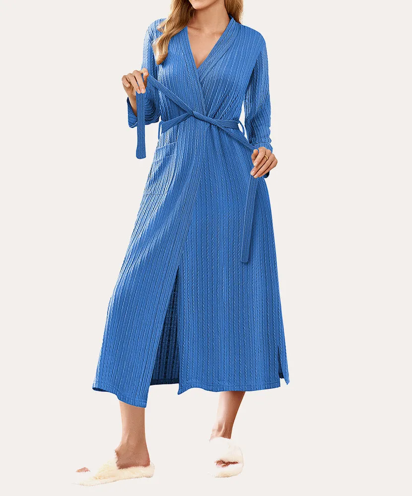Lightweight Long Waffle Robe (US Only) sold by Ekouaer product image thumbnail 4