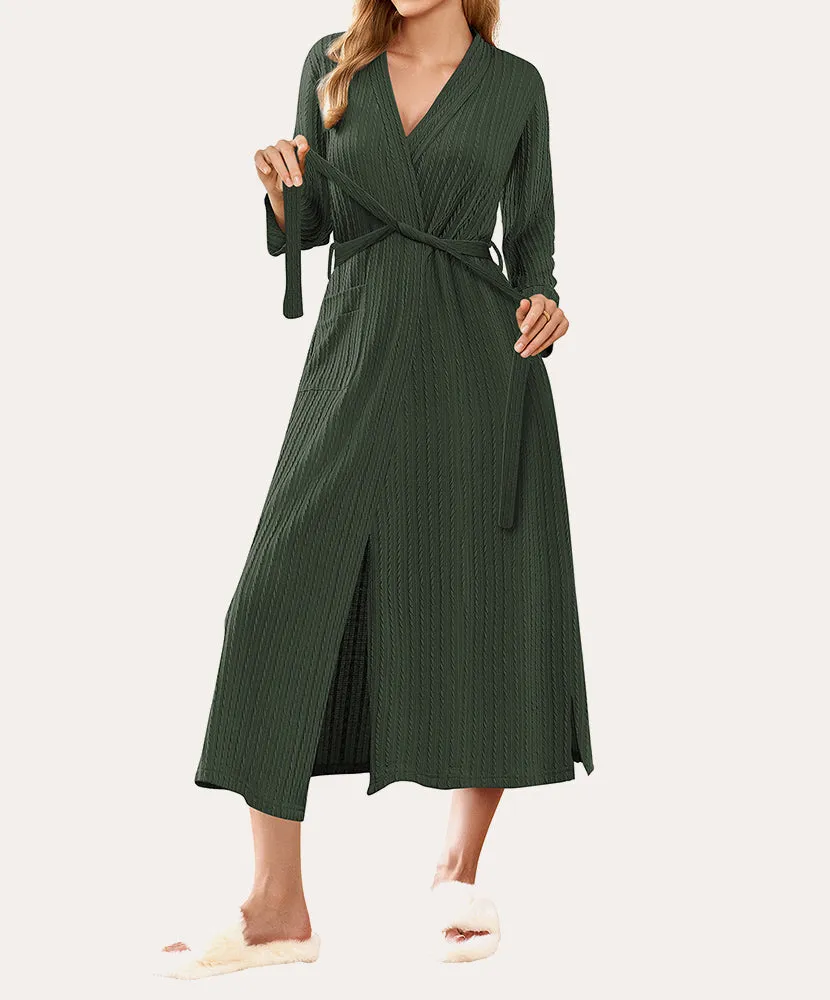 Lightweight Long Waffle Robe (US Only) sold by Ekouaer product image thumbnail 5