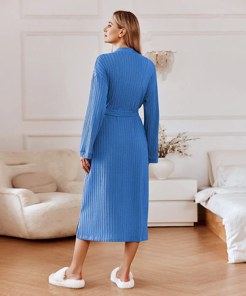 Lightweight Long Waffle Robe (US Only) sold by Ekouaer product image thumbnail 3