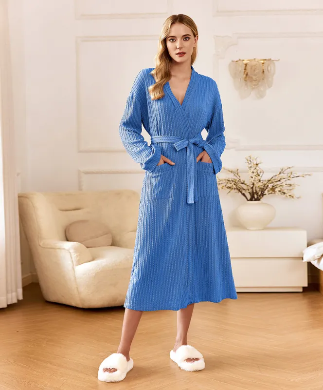 Lightweight Long Waffle Robe (US Only) made by Ekouaer