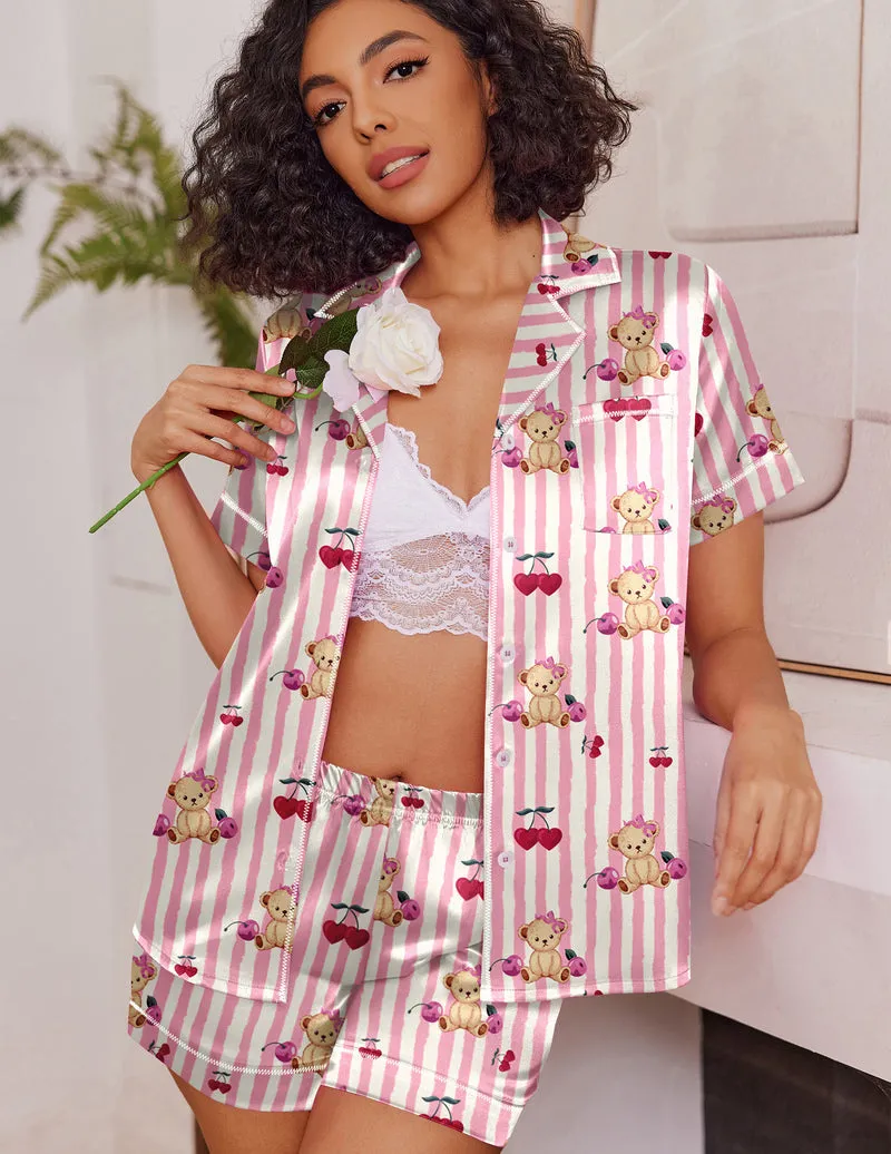 Teddy Luxe Comfort Satin Silk Pajama Sets (US Only) sold by Ekouaer product image thumbnail 5