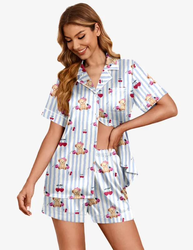 Teddy Luxe Comfort Satin Silk Pajama Sets (US Only) sold by Ekouaer