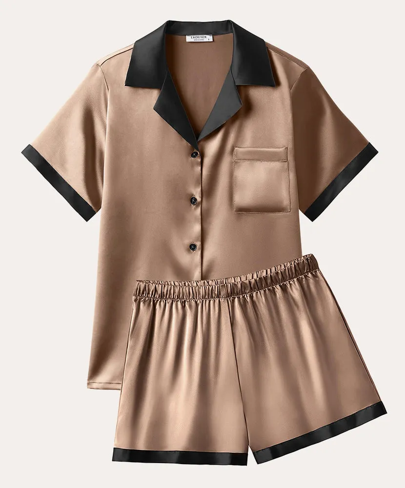 Summer Silk Short Sleeve Pajama Sets (US Only) sold by Ekouaer product image thumbnail 5