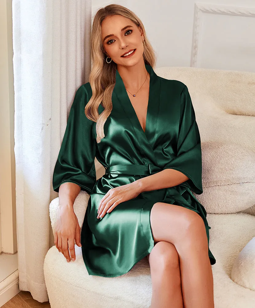 2 Pack Classic Satin Robe (US Only) sold by Ekouaer product image thumbnail 4