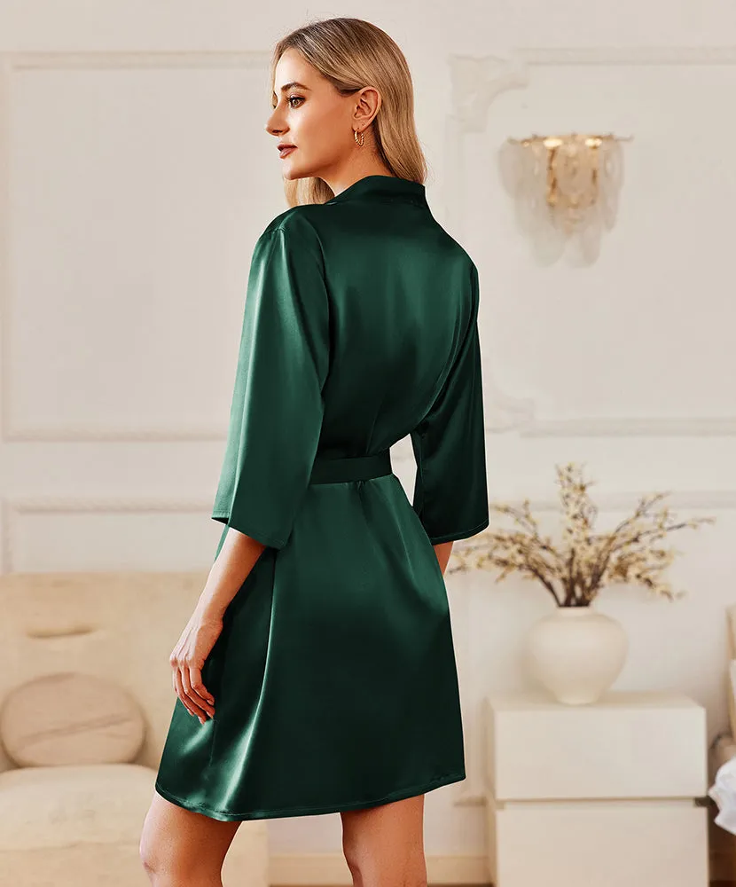 2 Pack Classic Satin Robe (US Only) sold by Ekouaer product image thumbnail 3