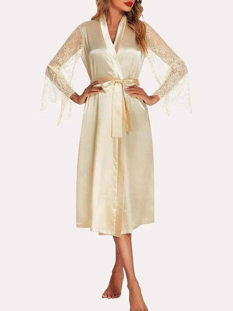 Floral Lace Bride Kimono Robe (US Only) sold by Ekouaer product image thumbnail 2