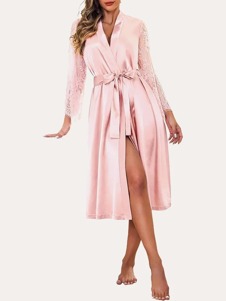 Floral Lace Bride Kimono Robe (US Only) sold by Ekouaer product image thumbnail 5