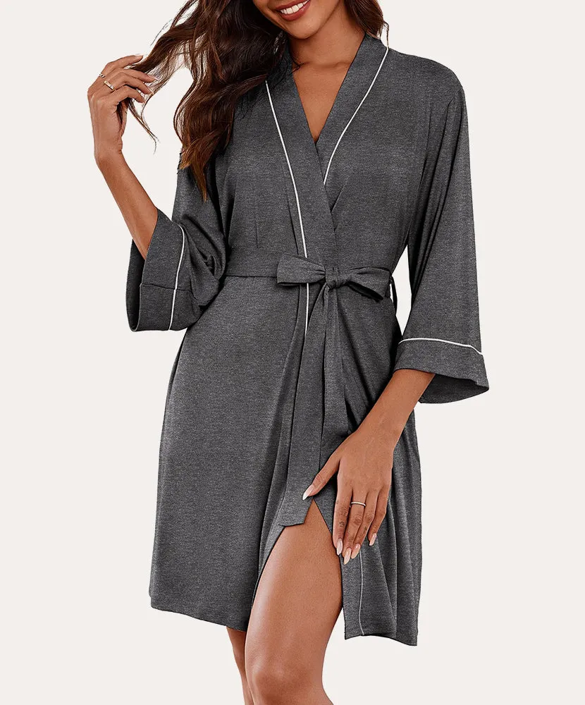 (EU Only)Lightweight V-neck Loungewear Robe sold by Ekouaer product image thumbnail 2