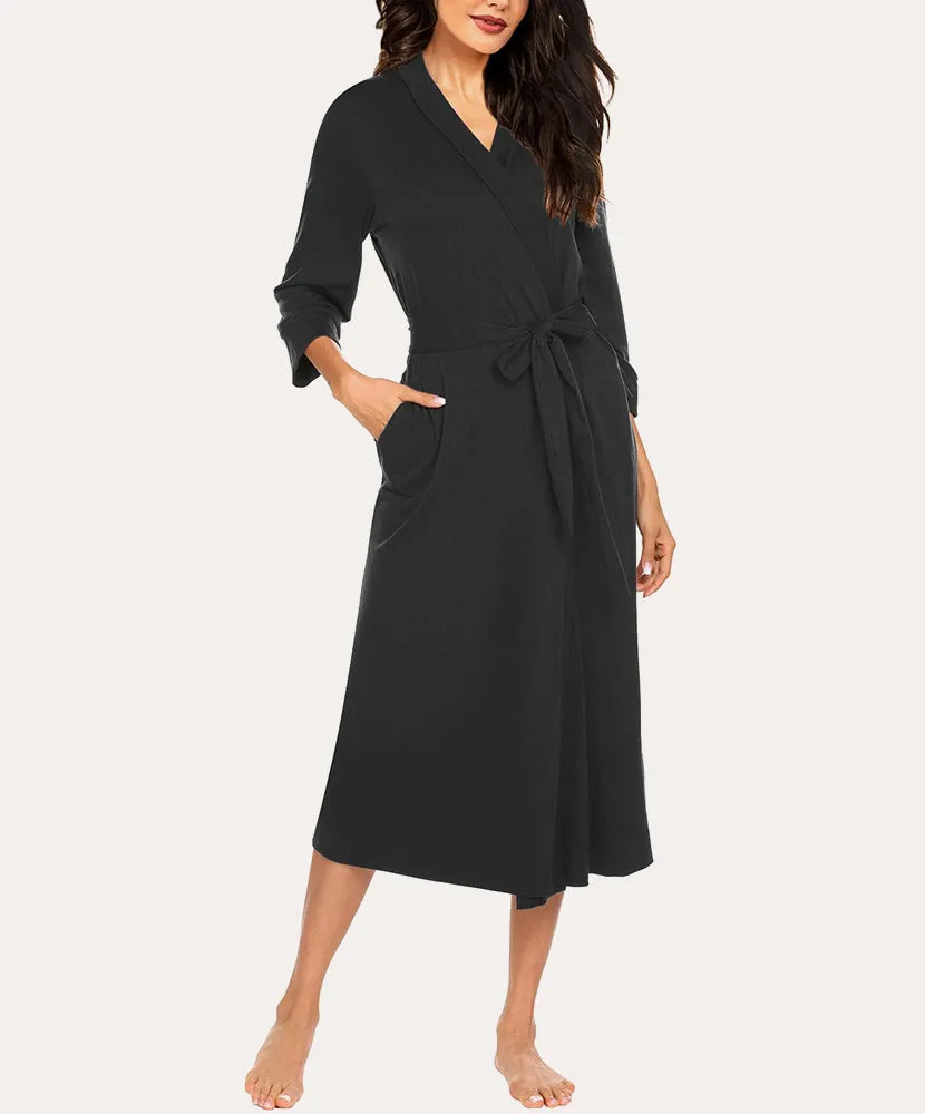 (EU Only)Classic V-Neck Sauna Gown Robe sold by Ekouaer product image thumbnail 3