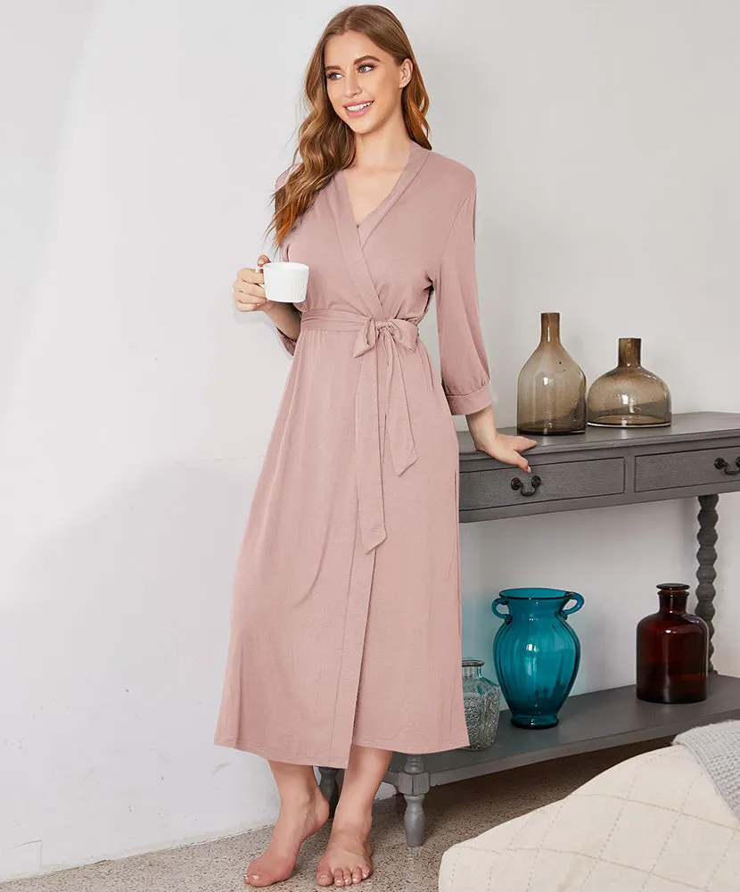 (EU Only)Classic V-Neck Sauna Gown Robe sold by Ekouaer