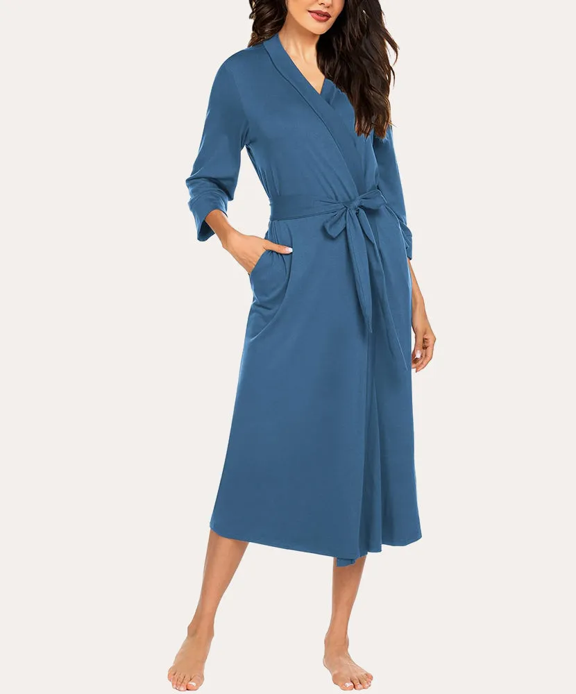 (EU Only)Classic V-Neck Sauna Gown Robe sold by Ekouaer product image thumbnail 4
