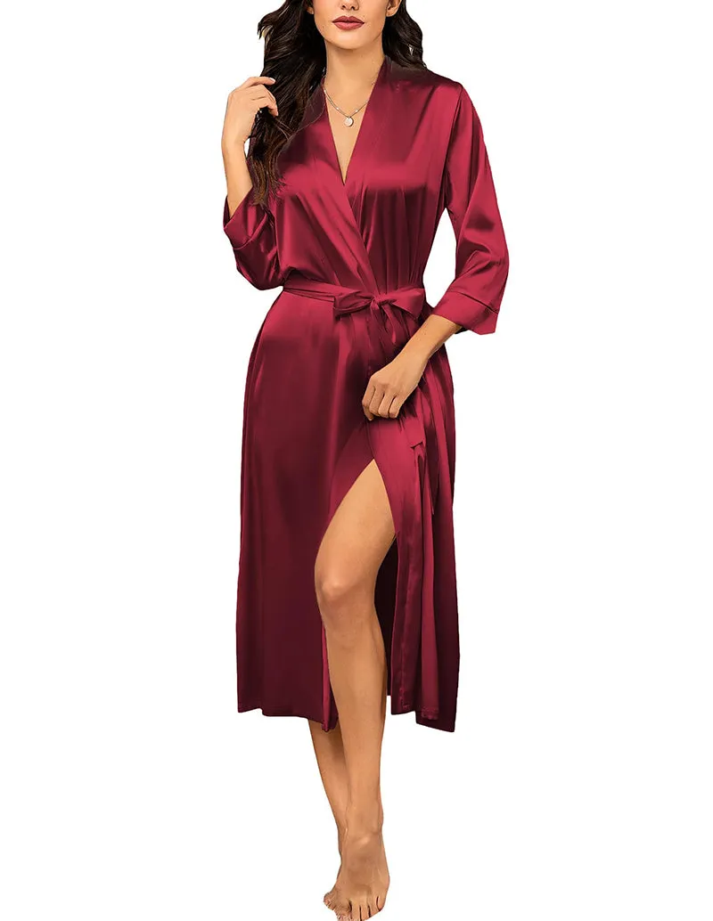 (EU Only)Lightweight Satin Dressing Homewear sold by Ekouaer product image thumbnail 4