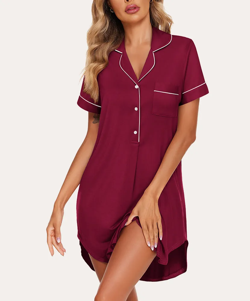 Functional Button Down Nightshirt (US Only) sold by Ekouaer product image thumbnail 5