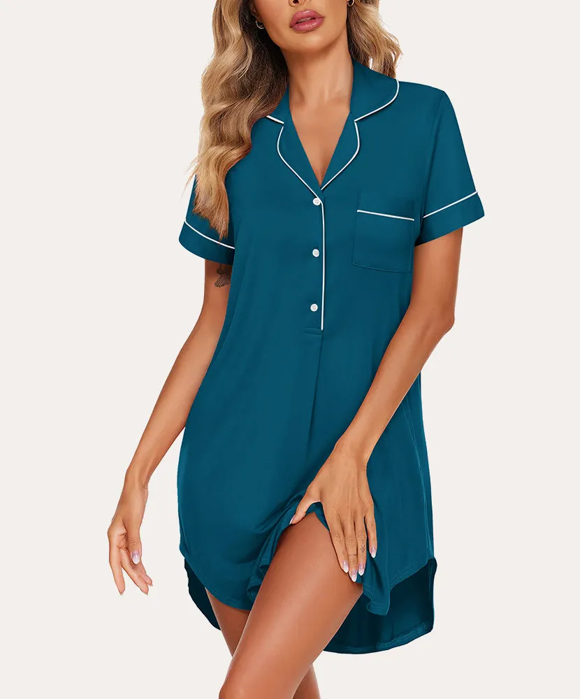 Functional Button Down Nightshirt (US Only) sold by Ekouaer product image thumbnail 3