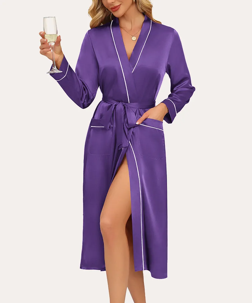 Lightweight Full Length Satin Robes (US Only) sold by Ekouaer product image thumbnail 4