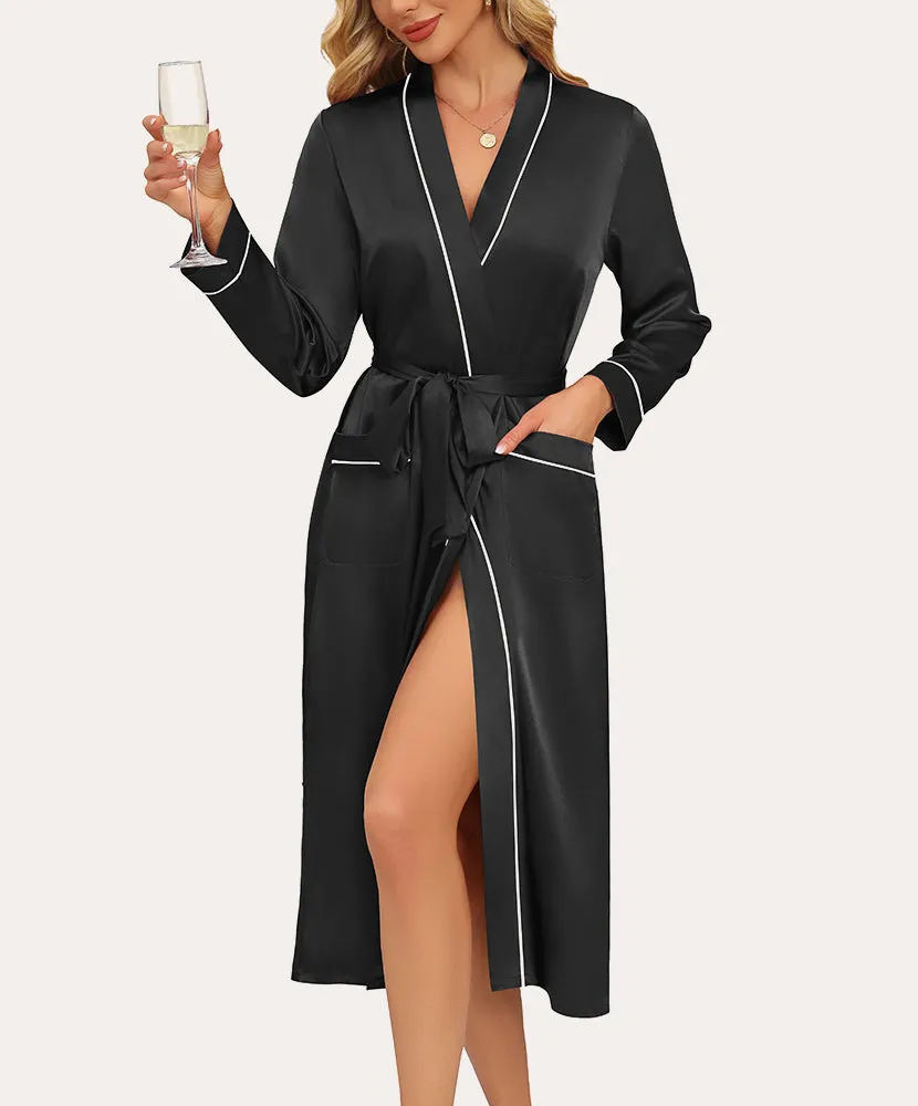 Lightweight Full Length Satin Robes (US Only) sold by Ekouaer product image thumbnail 3