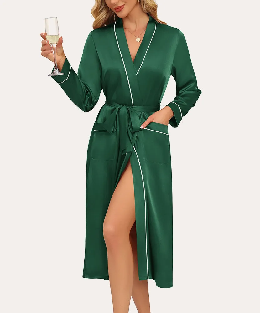 Lightweight Full Length Satin Robes (US Only) sold by Ekouaer product image thumbnail 5
