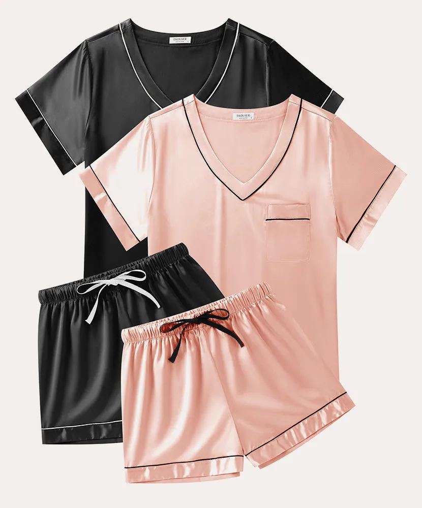 Soft 2-Pack Silk Pajama Set (US Only) sold by Ekouaer product image thumbnail 2