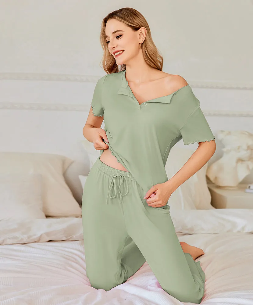 Soft Stretchy 2-Piece Sleepwear (US Only) sold by Ekouaer product image thumbnail 4